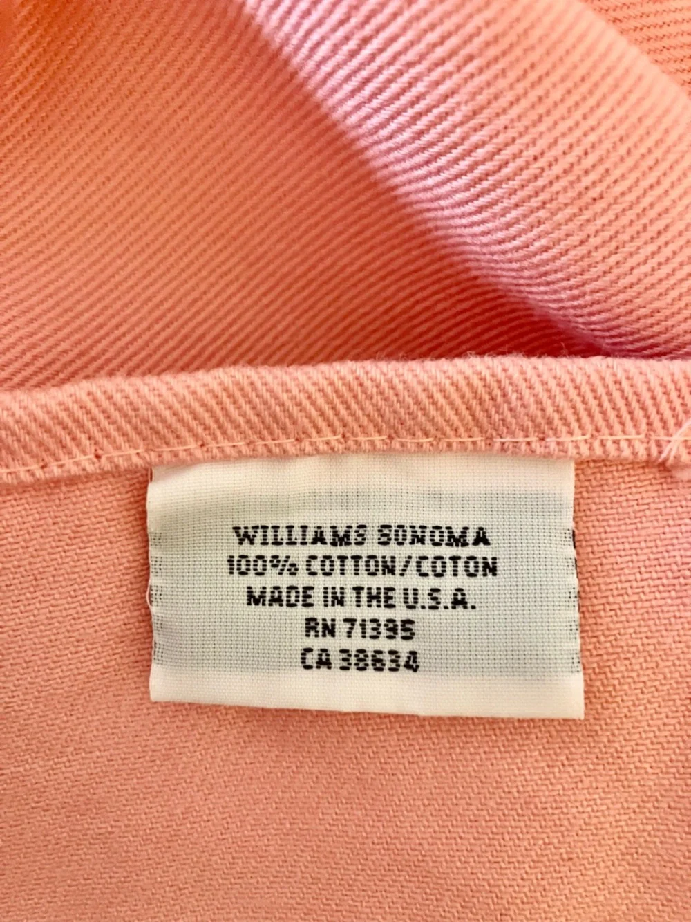 Williams Sonoma GRANDMA Embroidered Pink Heavy Cotton Bib Body Apron EUC
